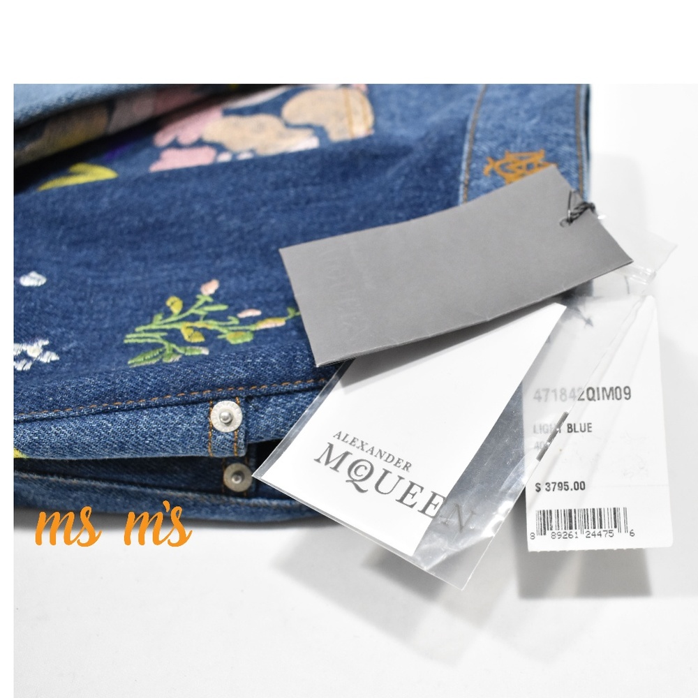NWT Alexander McQueen Floral Embroidered JEAN 4 - Picture 7 of 10